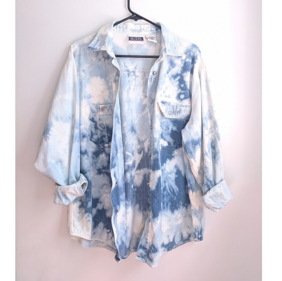 bill blass Other - Vintage 90s Bill Blass Tie Dye Denim Shirt/Jacket